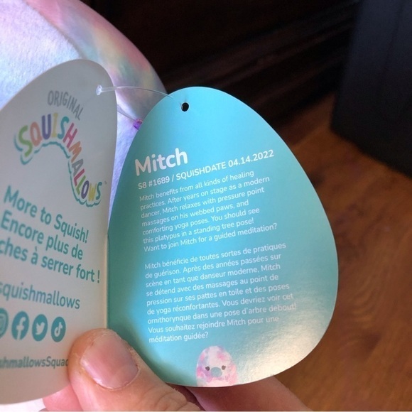 Squishmallows Mitch the tie dyed platypus (first to market) in size 8" - Picture 6 of 7